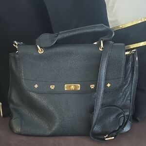 Authentic MCM Elegant Black Leather Handbag EXCELLENT CONDITION